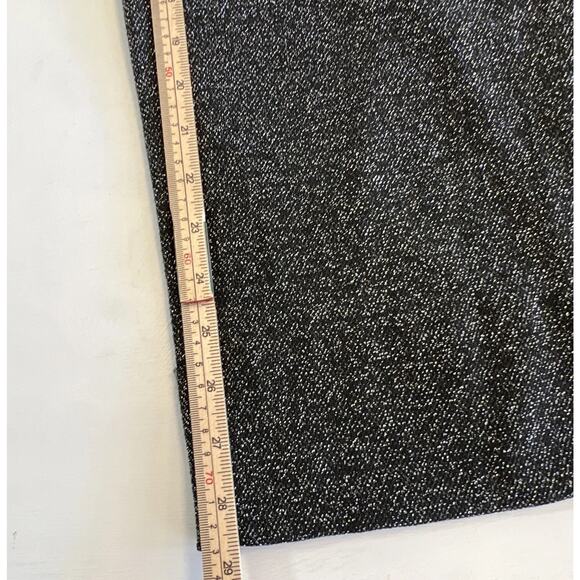 Melissa Paige Wide Leg Pants Pull On Black Silver Womens Medium Glitter Sparkle - Picture 6 of 16